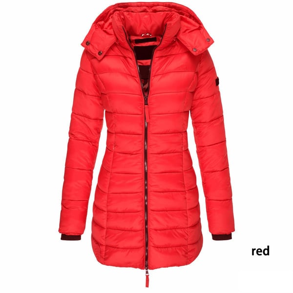๐ฅ Winter Women's Mid-length Padded Jacket Warm Solid Color Hooded Jacket