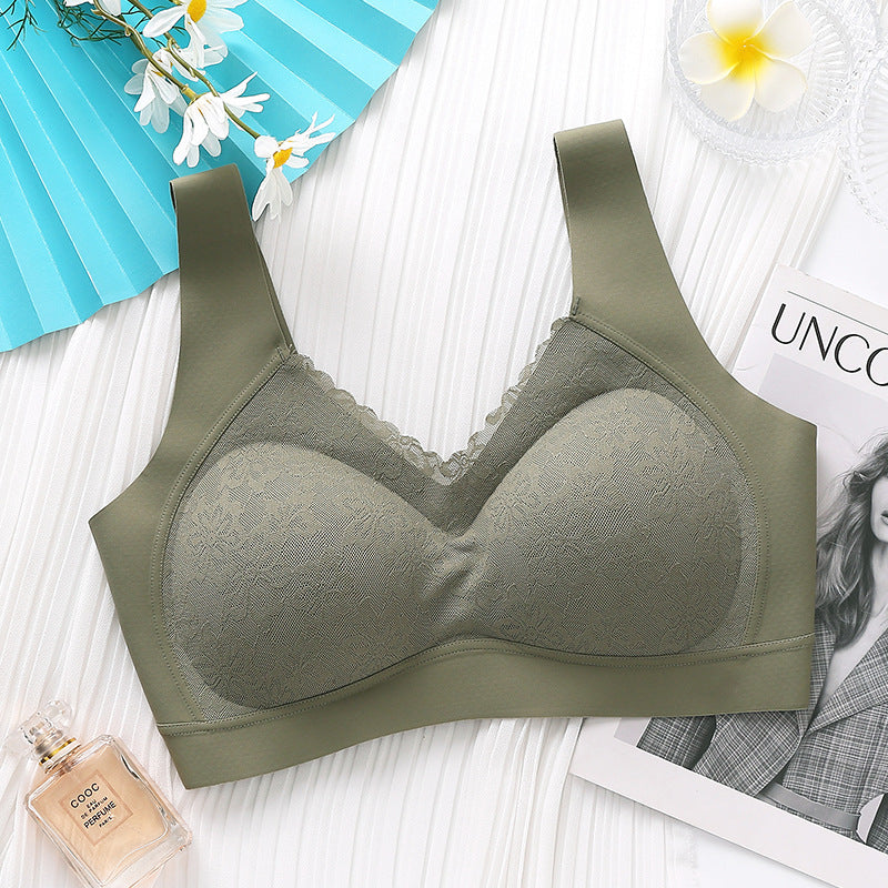 Soft Wire-Free Lightweight Seamless Lace Bra
