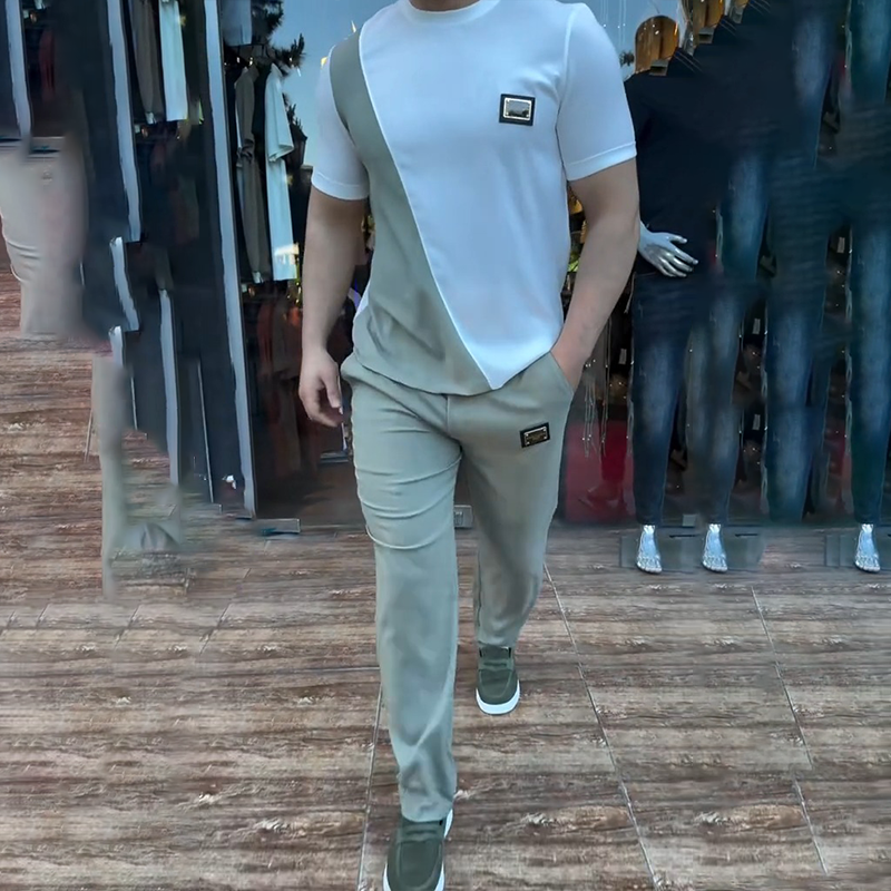 ๐ฅ Trending This Summer! ๐โโ๏ธ Men's Casual Crew Neck Top and Pants Set