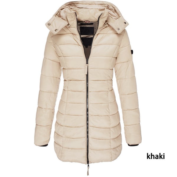 ๐ฅ Winter Women's Mid-length Padded Jacket Warm Solid Color Hooded Jacket
