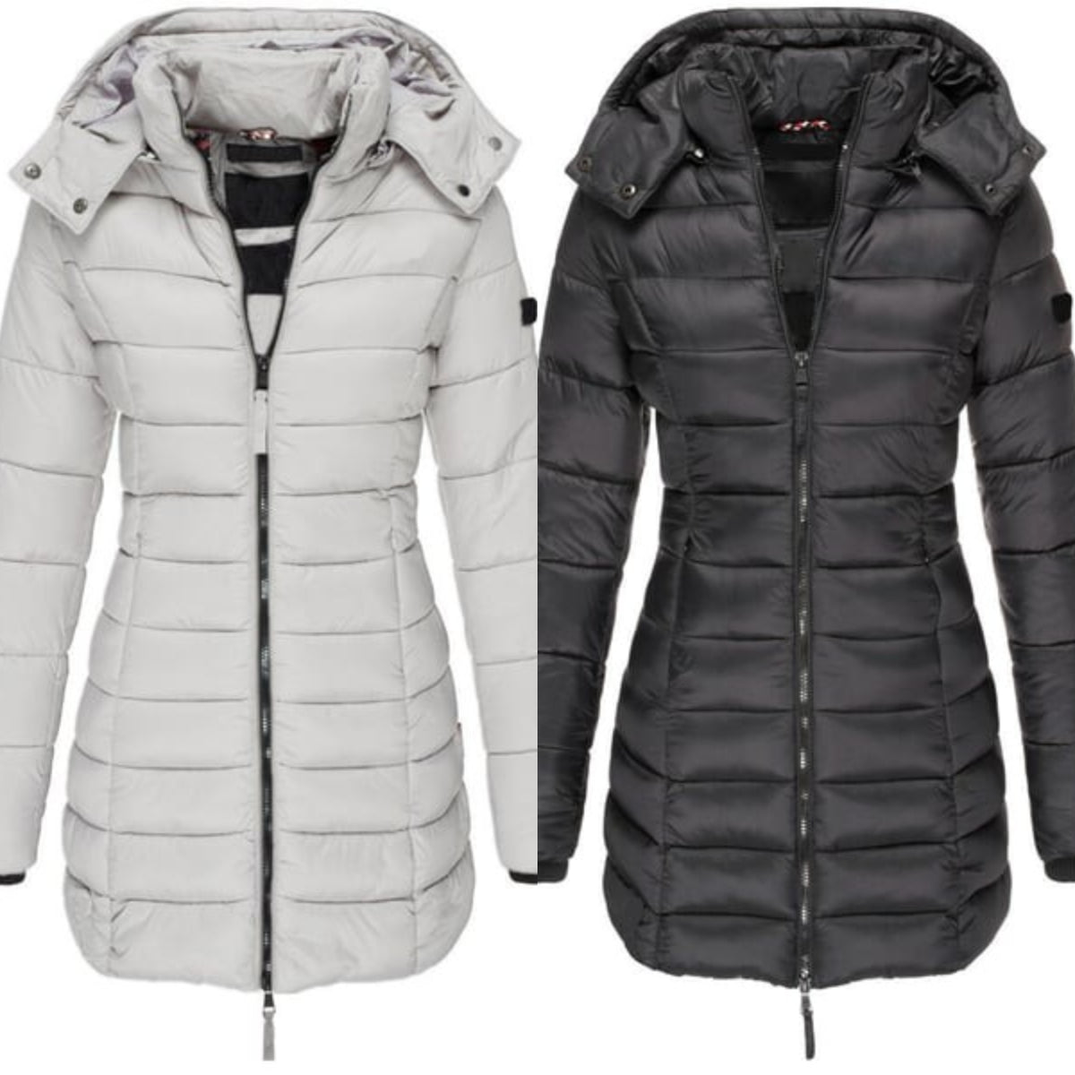 ๐ฅ Winter Women's Mid-length Padded Jacket Warm Solid Color Hooded Jacket