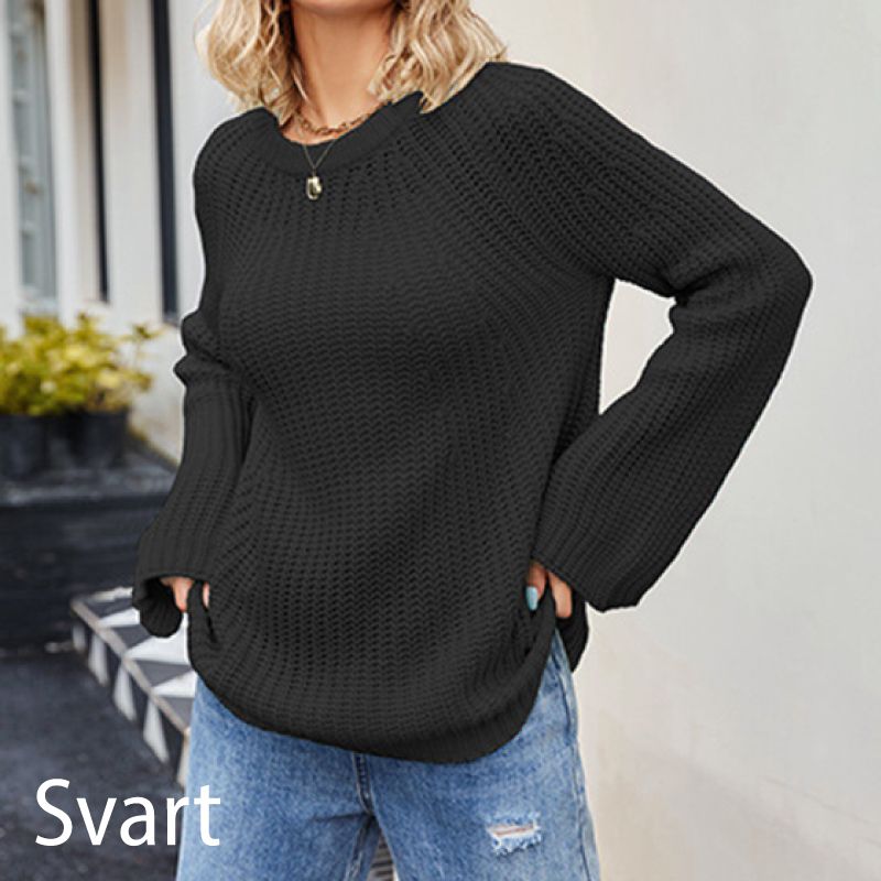 ๐ Women's Round-neck Sweater With Wide Cuffs And Loose Fit