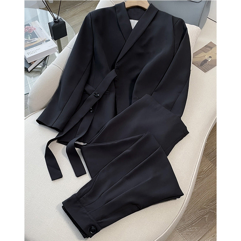 🌈Hot Sale✨Women's Designer Lace-Up Suit Versatile Spring and Fall Women's Clothing