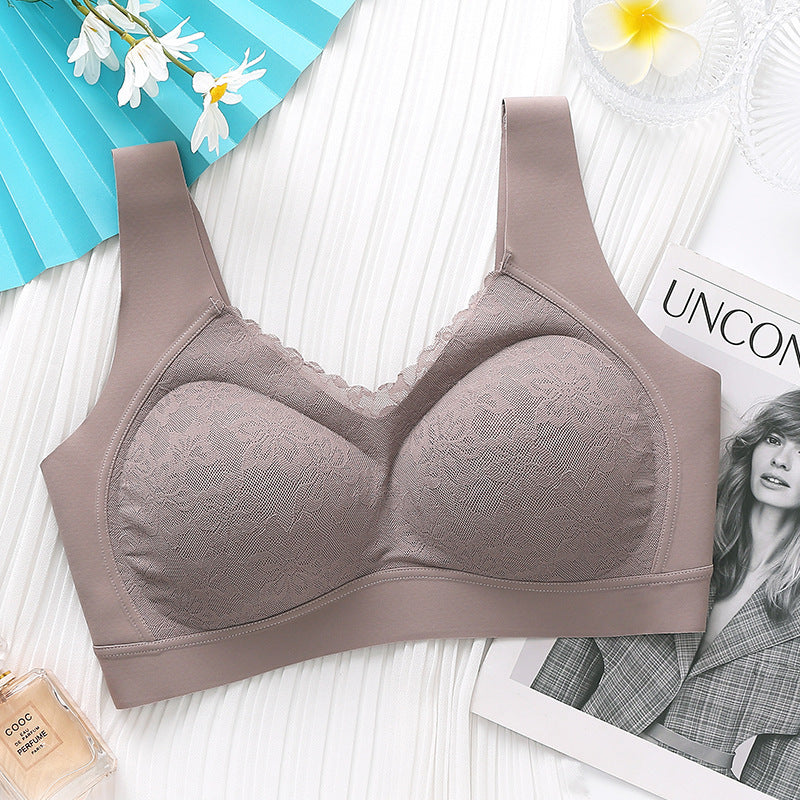 Soft Wire-Free Lightweight Seamless Lace Bra