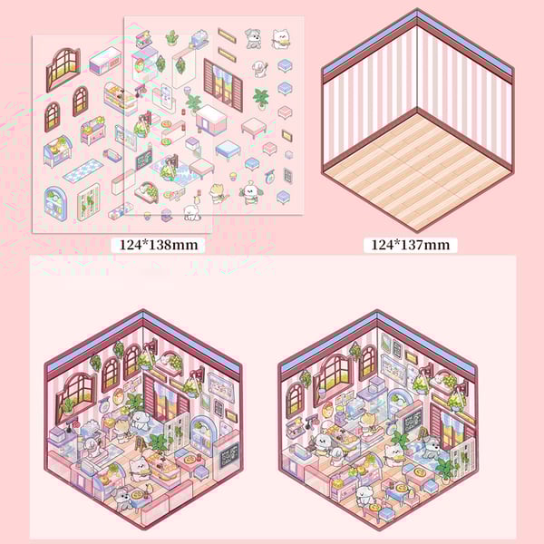 DIY 3D House Stickers