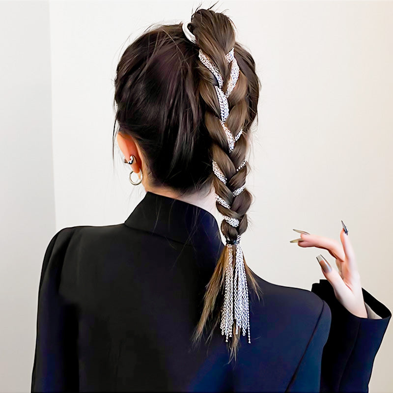 Women Long Tassel Metal Hair Chains