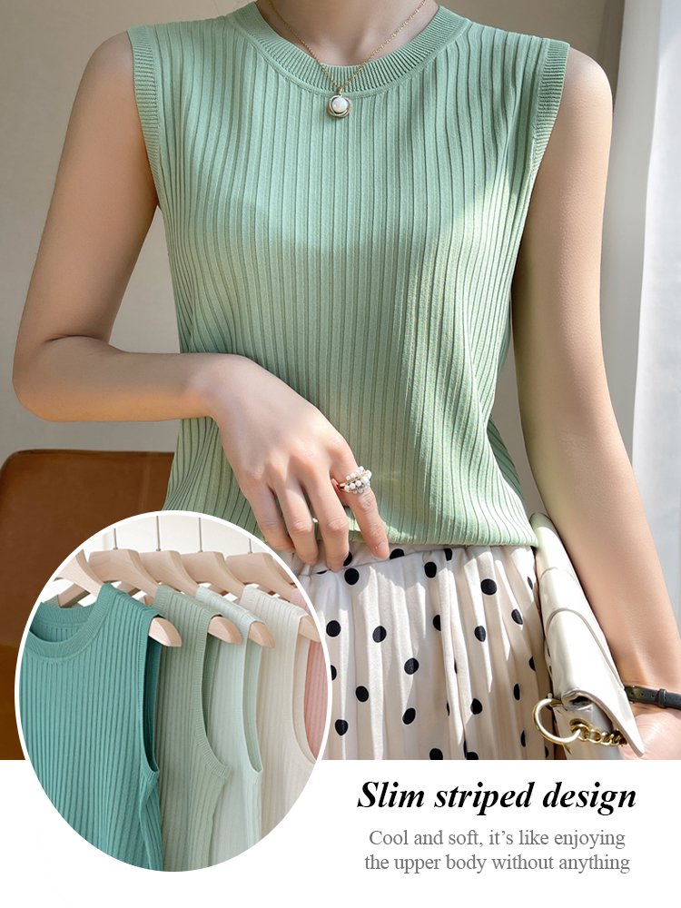 HOT SALE Women's Vest Thin Knitted Sleeveless Top