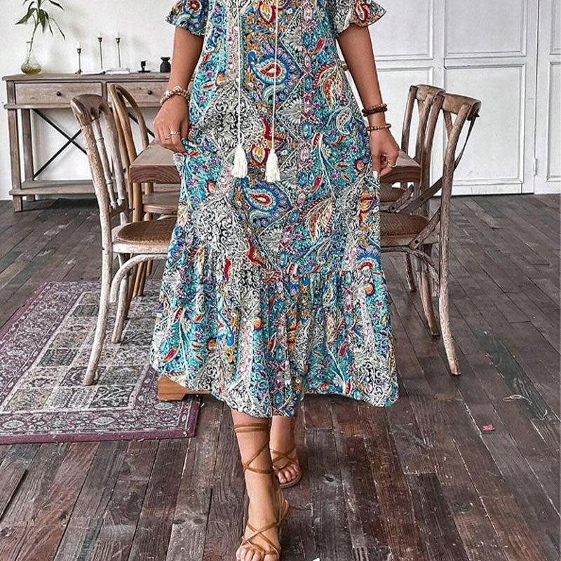 Women's Summer V-Neck Floral Dress