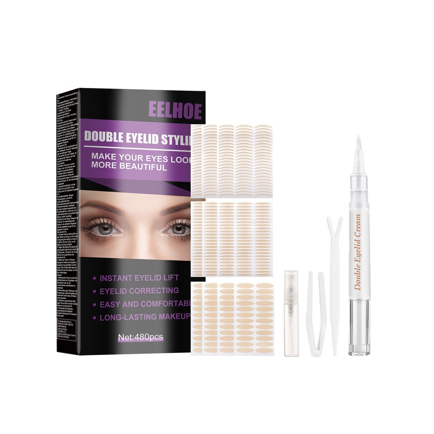 💖BUY 1 GET 1 FREE💖Glue-Free Invisible Double Eyelid Sticker(480 Strips / Pack)