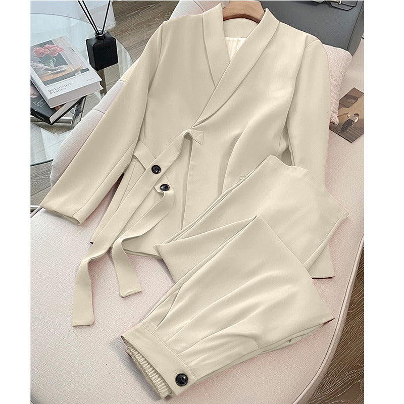 🌈Hot Sale✨Women's Designer Lace-Up Suit Versatile Spring and Fall Women's Clothing