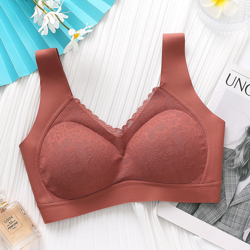Soft Wire-Free Lightweight Seamless Lace Bra
