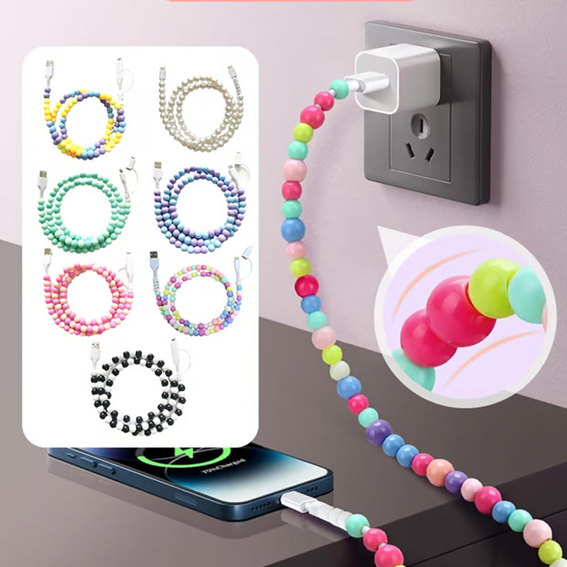 🔥2-In-1 USB To Type-C & Lighting Beaded Charger Cord