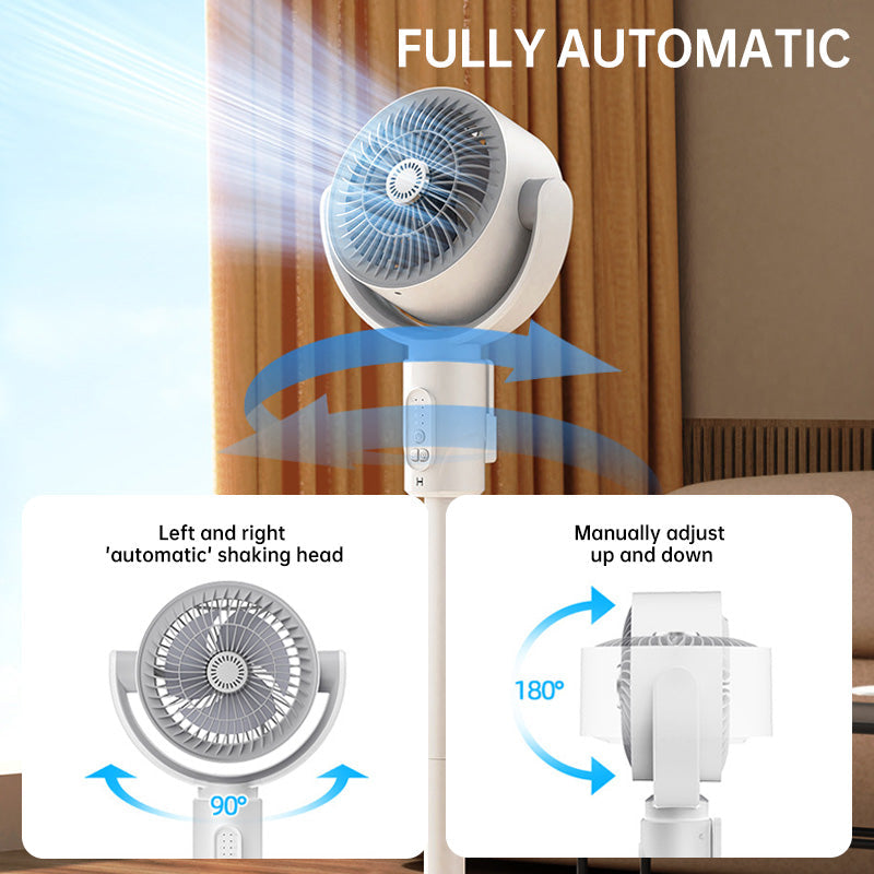 Automatic Oscillating Height Adjustable Remote Control Fan - Desktop, Standing, Floor Use