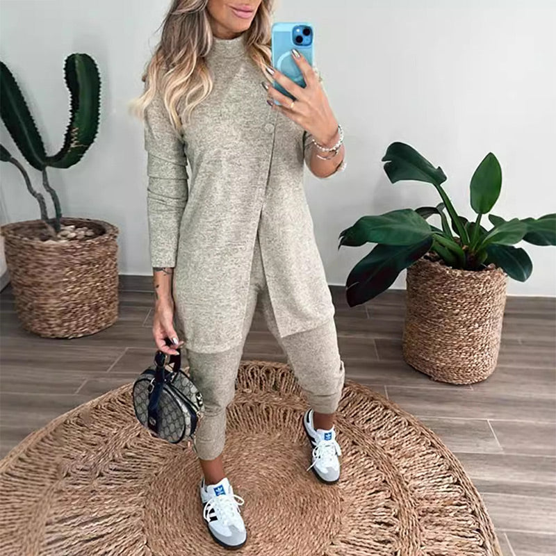 Women's 2 Piece Outfits Turtleneck Tunic & Joggers