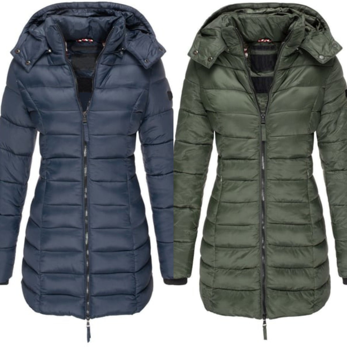 ๐ฅ Winter Women's Mid-length Padded Jacket Warm Solid Color Hooded Jacket