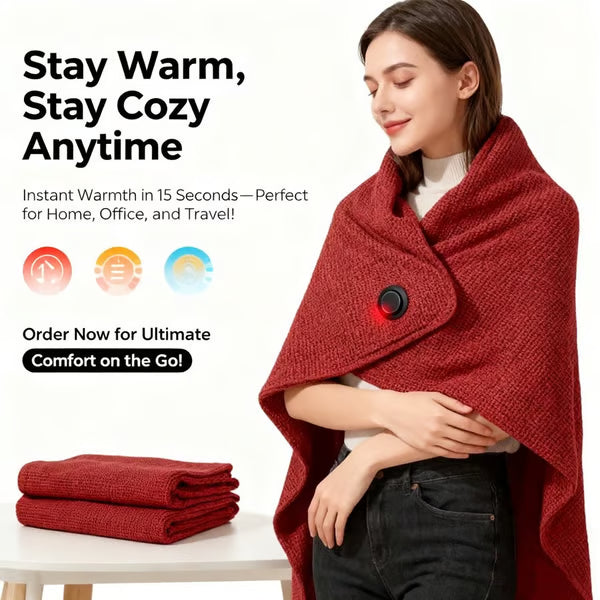 🔥Portable Heated Hooded Blanket Shawl