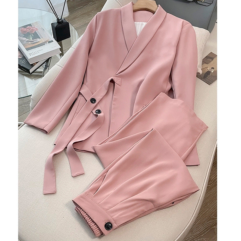 🌈Hot Sale✨Women's Designer Lace-Up Suit Versatile Spring and Fall Women's Clothing