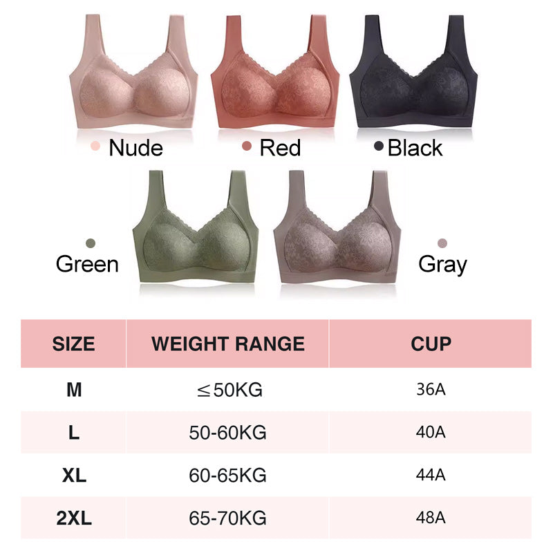 Soft Wire-Free Lightweight Seamless Lace Bra