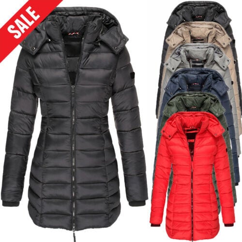 ๐ฅ Winter Women's Mid-length Padded Jacket Warm Solid Color Hooded Jacket