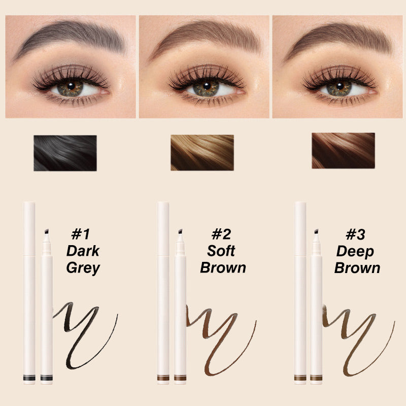 4 Fork Tip Waterproof Liquid Eyebrow Pen