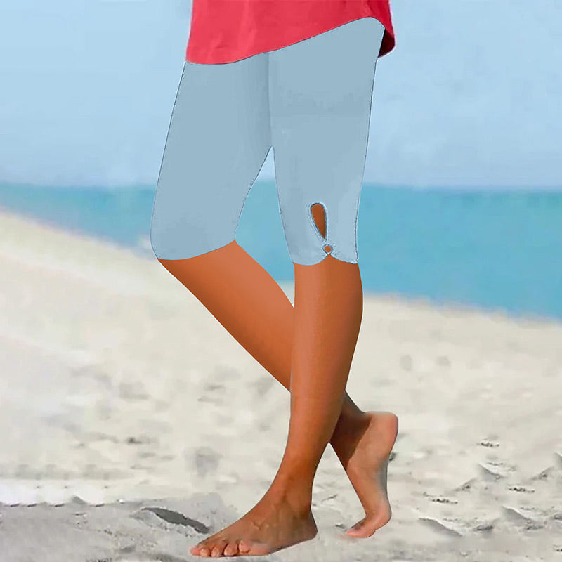Tummy Control Knee Length Capri Leggings for Women