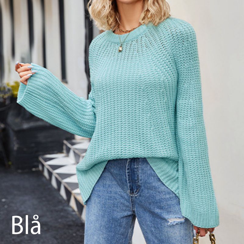 ๐ Women's Round-neck Sweater With Wide Cuffs And Loose Fit