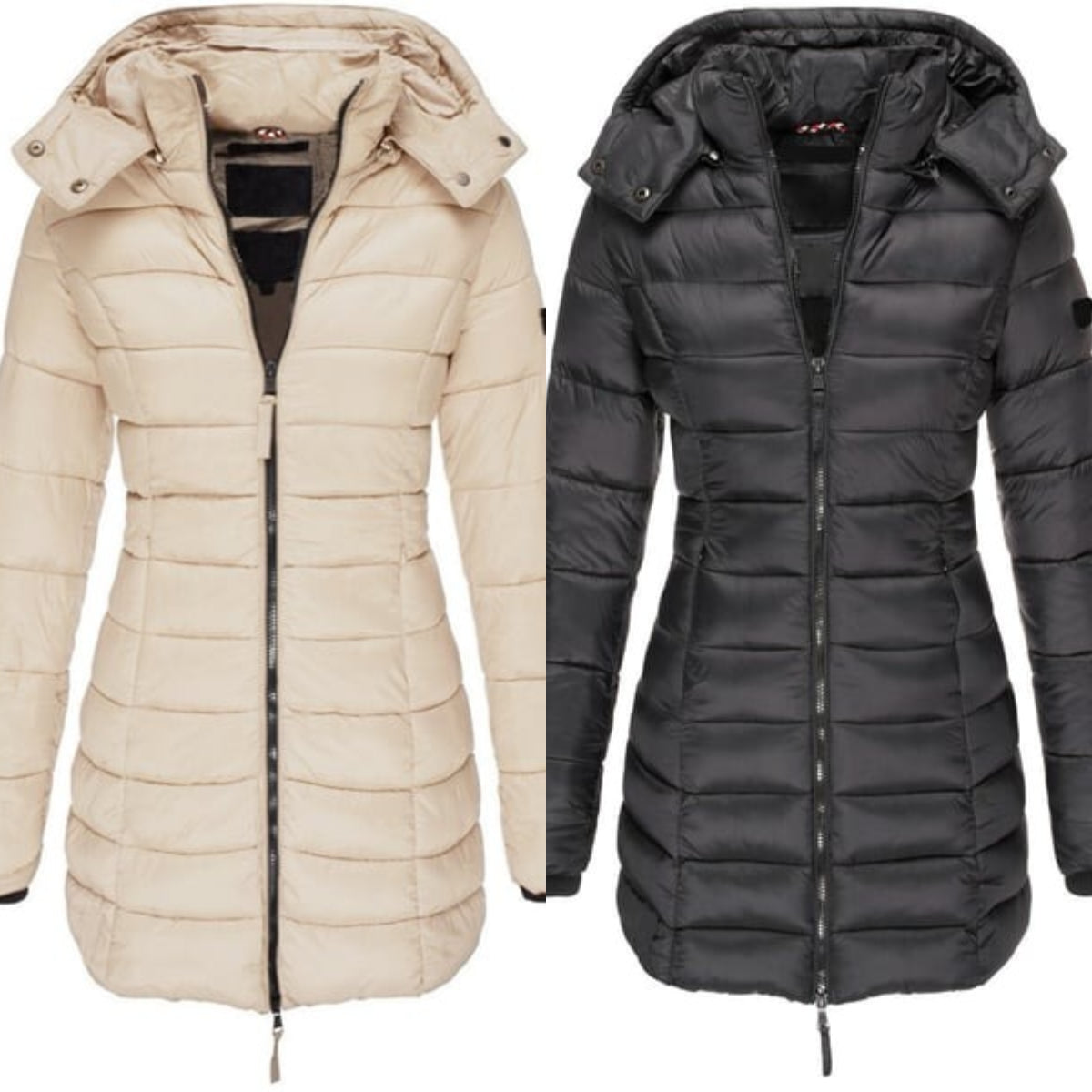 ๐ฅ Winter Women's Mid-length Padded Jacket Warm Solid Color Hooded Jacket