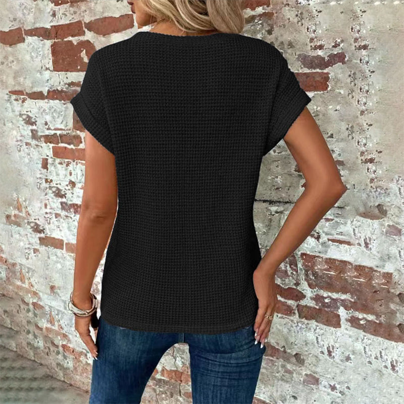 Women’s Summer Crochet Bat Sleeve T-Shirt