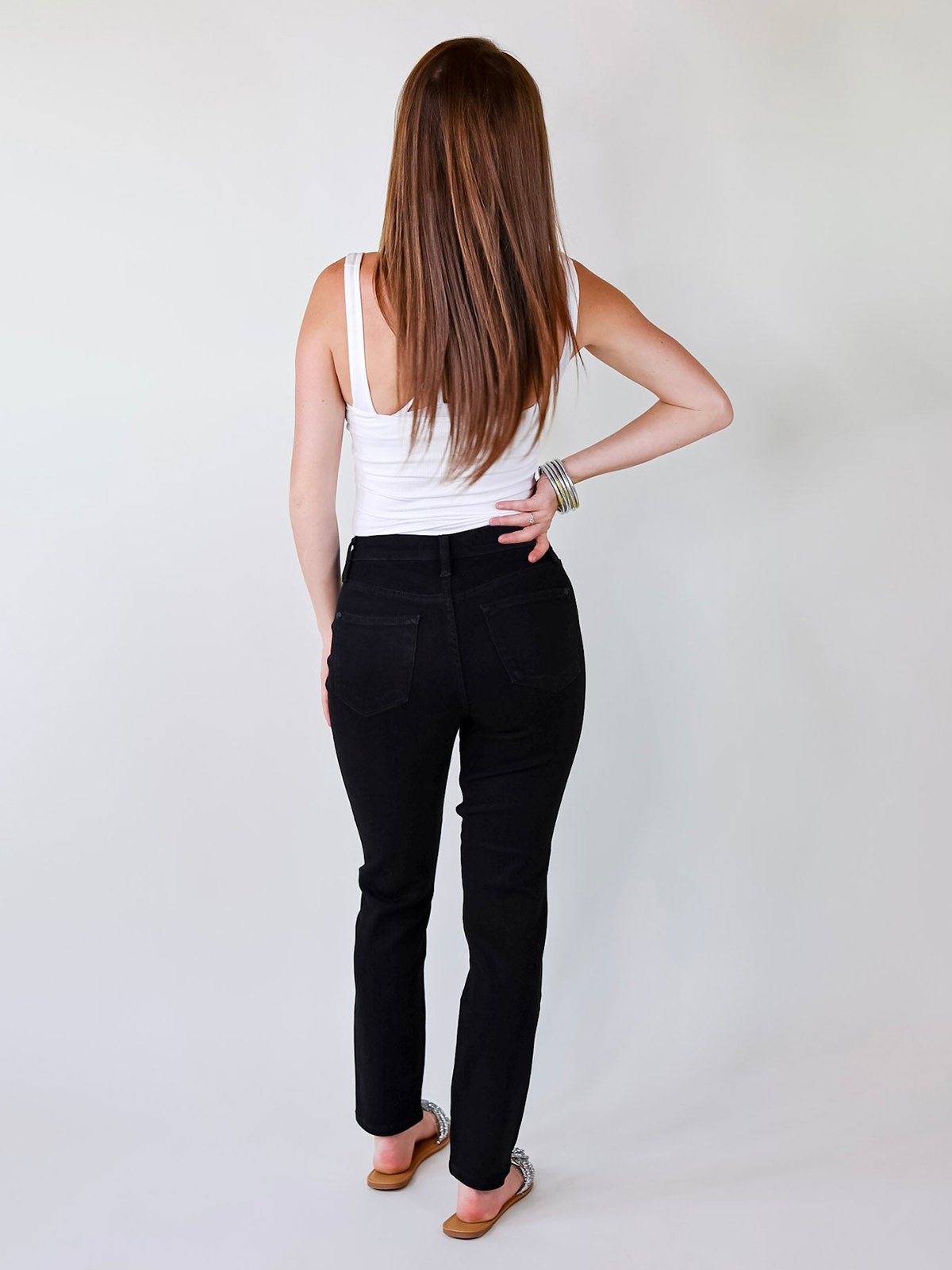 Tummy Control Cuffed Slim Fit Jeans(50% OFF)