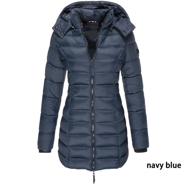 ๐ฅ Winter Women's Mid-length Padded Jacket Warm Solid Color Hooded Jacket