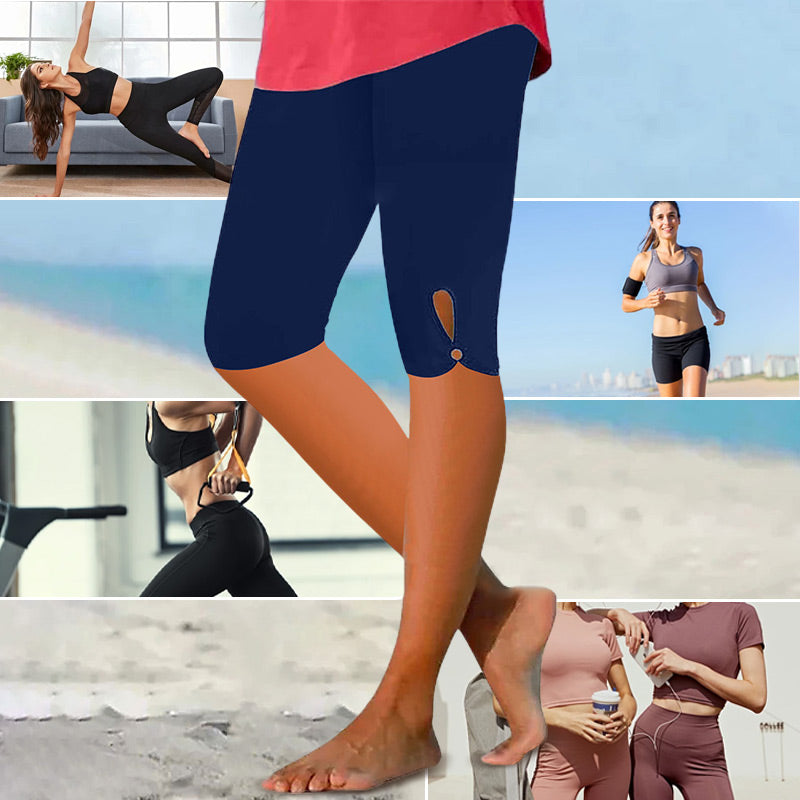 Tummy Control Knee Length Capri Leggings for Women