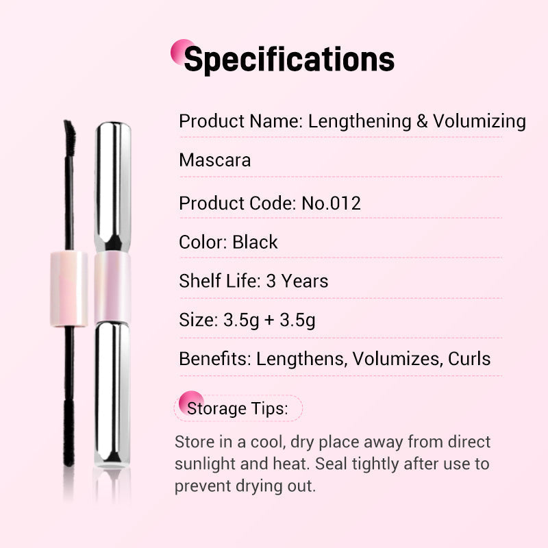 Double-Ended Waterproof Lengthening & Curling Mascara(50% OFF)