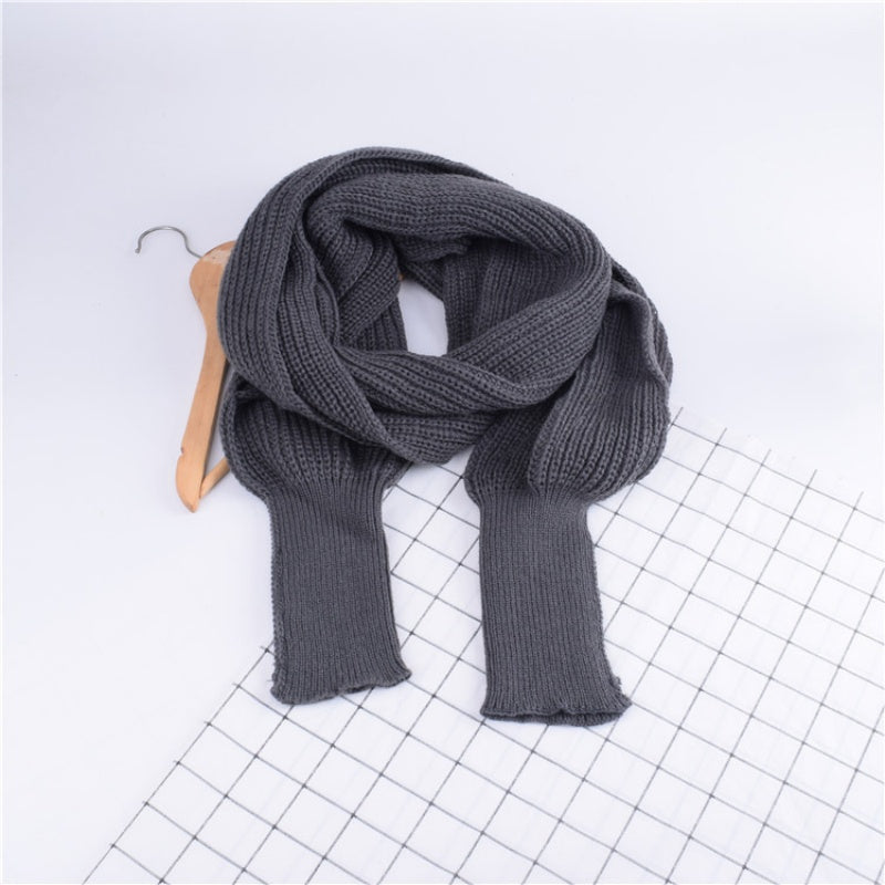 ✨New Arrival✨Women's Solid Knitted Sweater Scarf with Sleeves