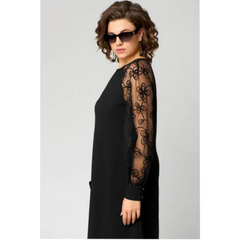 š„2025 HOT SALEš„ Lace Patchwork Round Neck Long Sleeve Dress