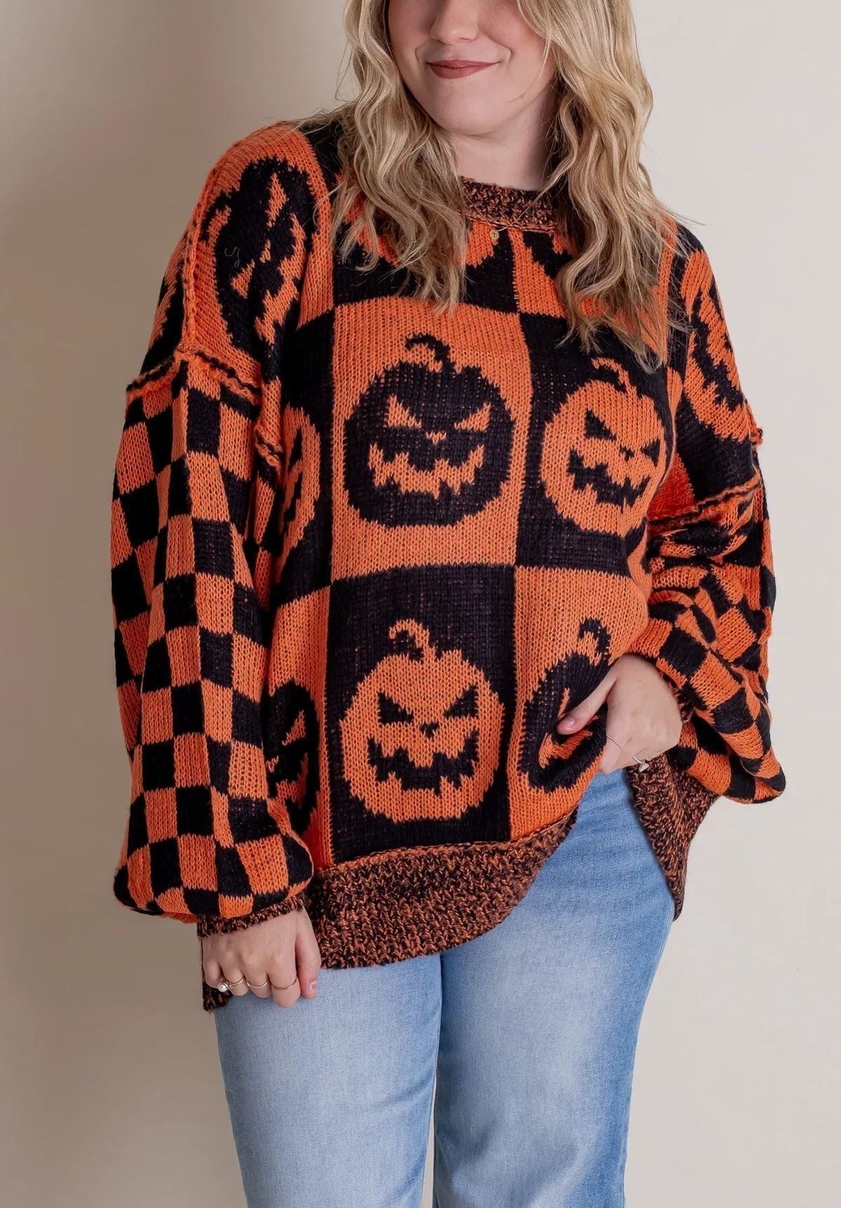 ๐ฅ2024 Halloween Checkered Sweater