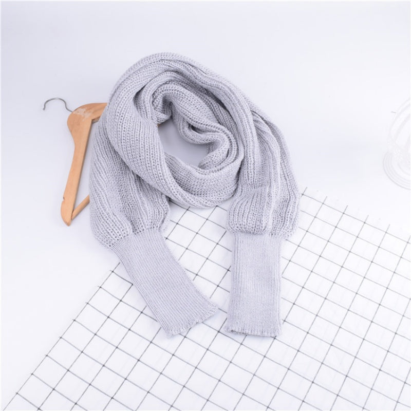 ✨New Arrival✨Women's Solid Knitted Sweater Scarf with Sleeves