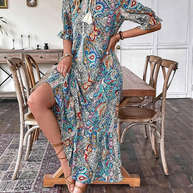 Women's Summer V-Neck Floral Dress