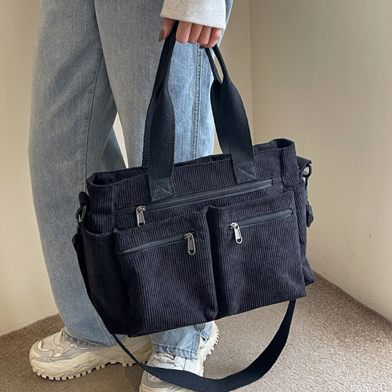 Vintage Solid Color Shoulder Bag