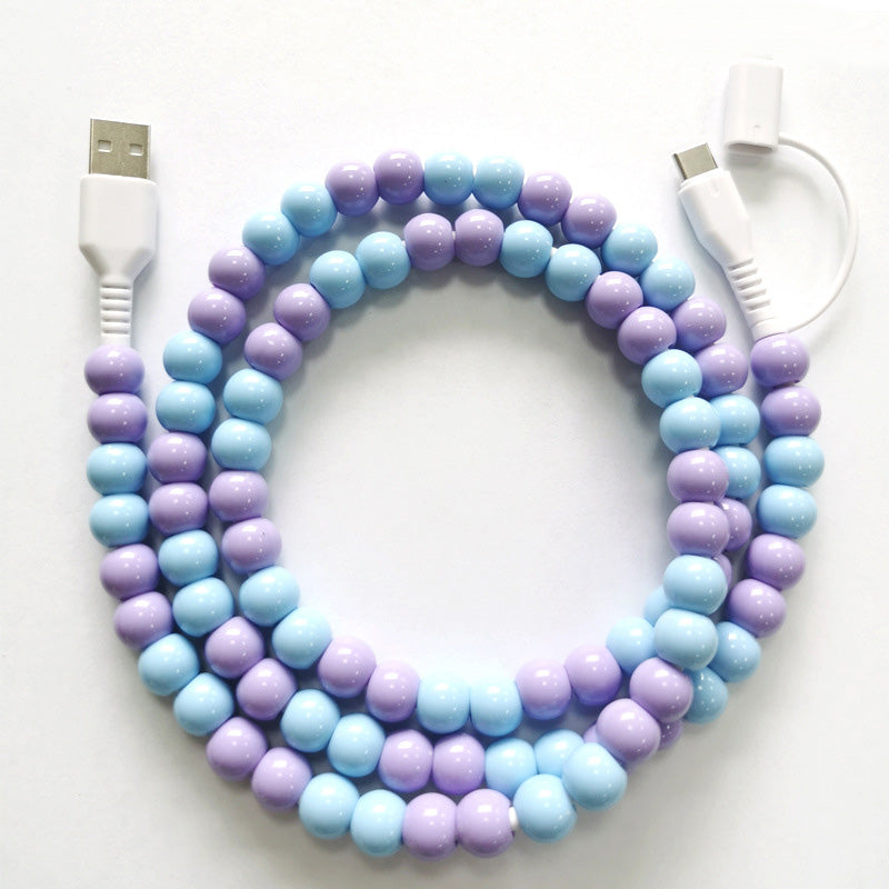 🔥2-In-1 USB To Type-C & Lighting Beaded Charger Cord