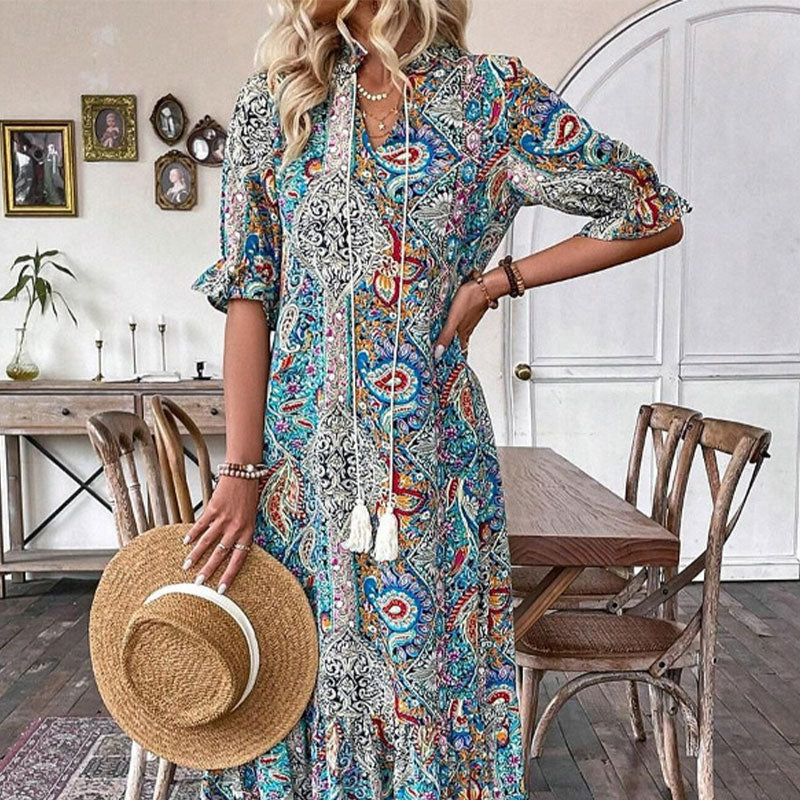 Women's Summer V-Neck Floral Dress