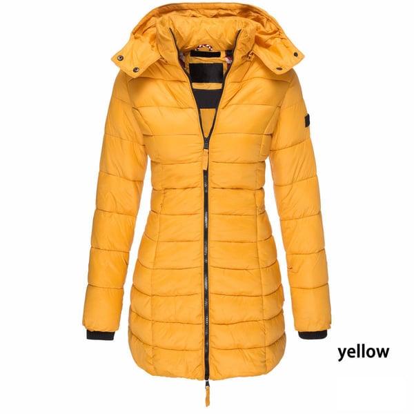 ๐ฅ Winter Women's Mid-length Padded Jacket Warm Solid Color Hooded Jacket