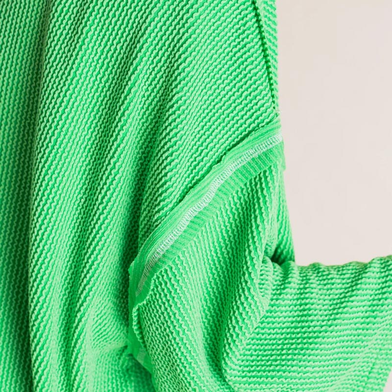 2024 New Oversize High-neck Urban Ribbed Top for Women