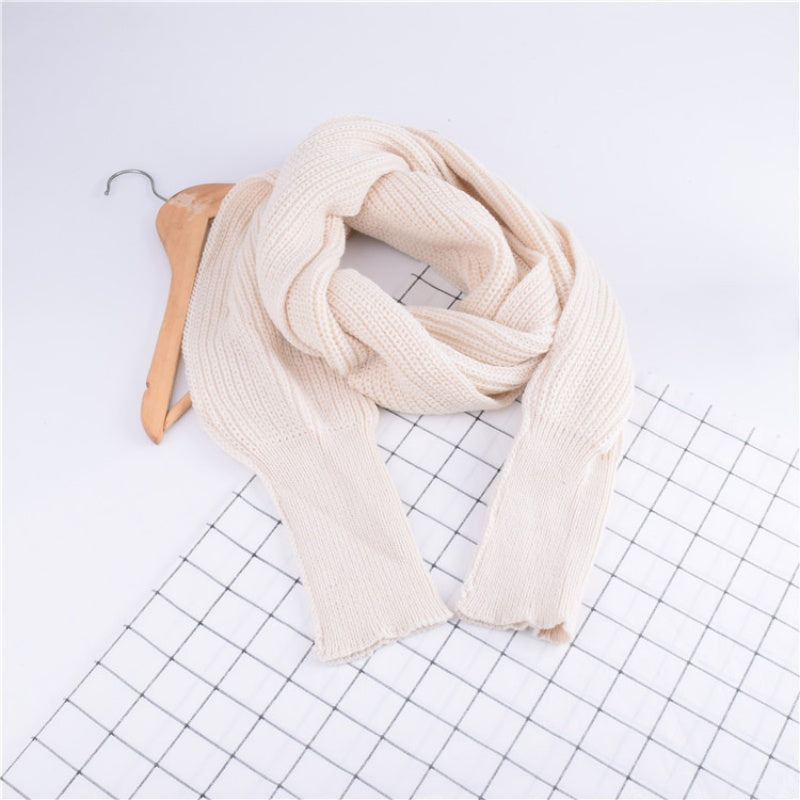 ✨New Arrival✨Women's Solid Knitted Sweater Scarf with Sleeves