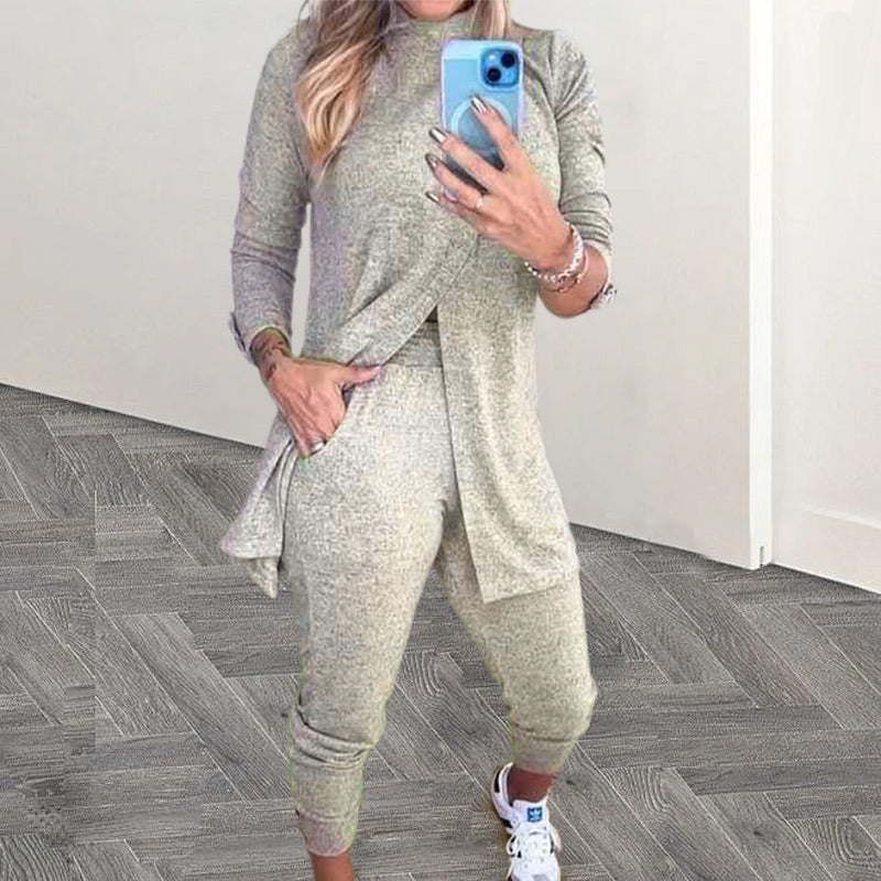 Women's 2 Piece Outfits Turtleneck Tunic & Joggers