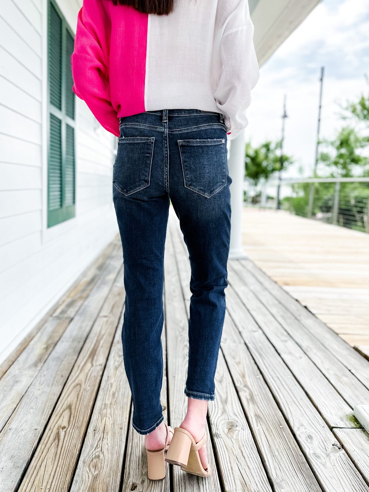 Tummy Control Cuffed Slim Fit Jeans(50% OFF)