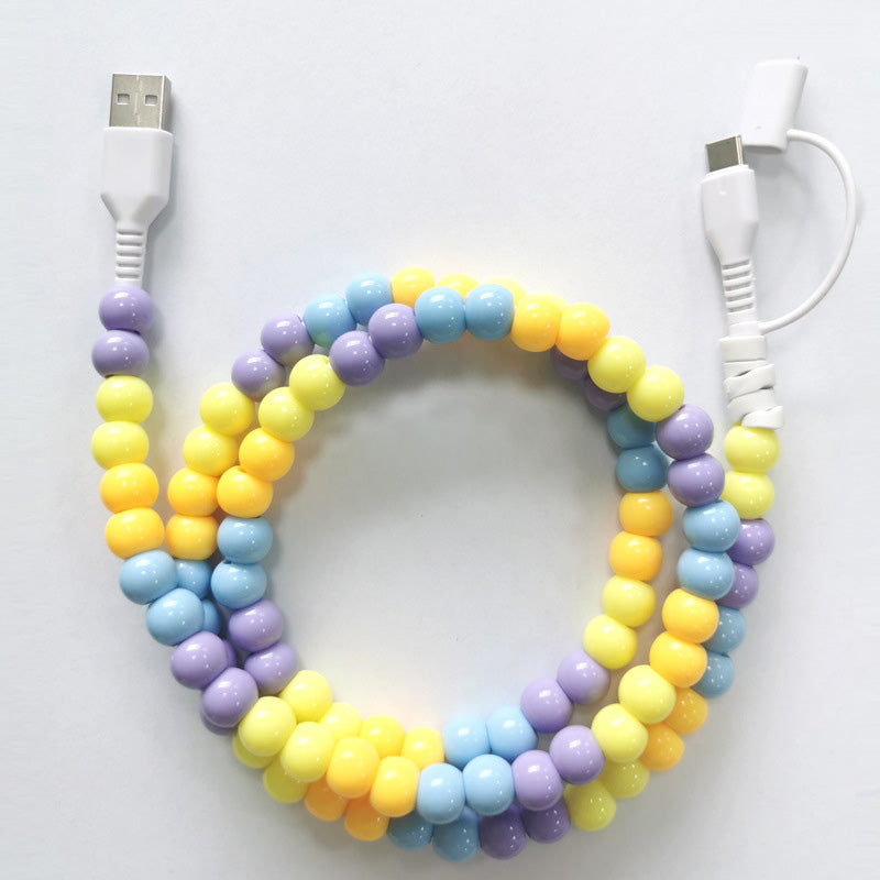 🔥2-In-1 USB To Type-C & Lighting Beaded Charger Cord