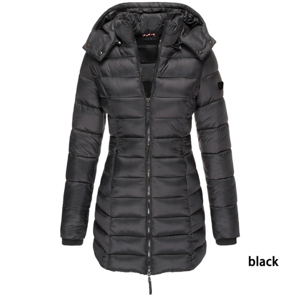 ๐ฅ Winter Women's Mid-length Padded Jacket Warm Solid Color Hooded Jacket