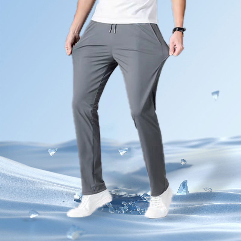 Elastic Waist Straight-Leg Pants for Men