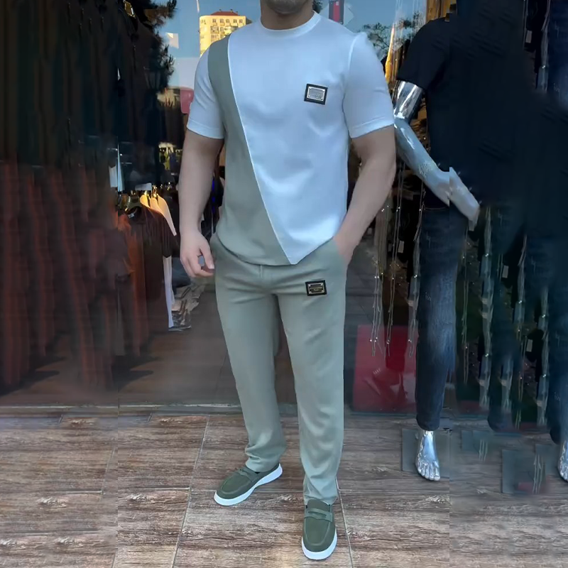 ๐ฅ Trending This Summer! ๐โโ๏ธ Men's Casual Crew Neck Top and Pants Set