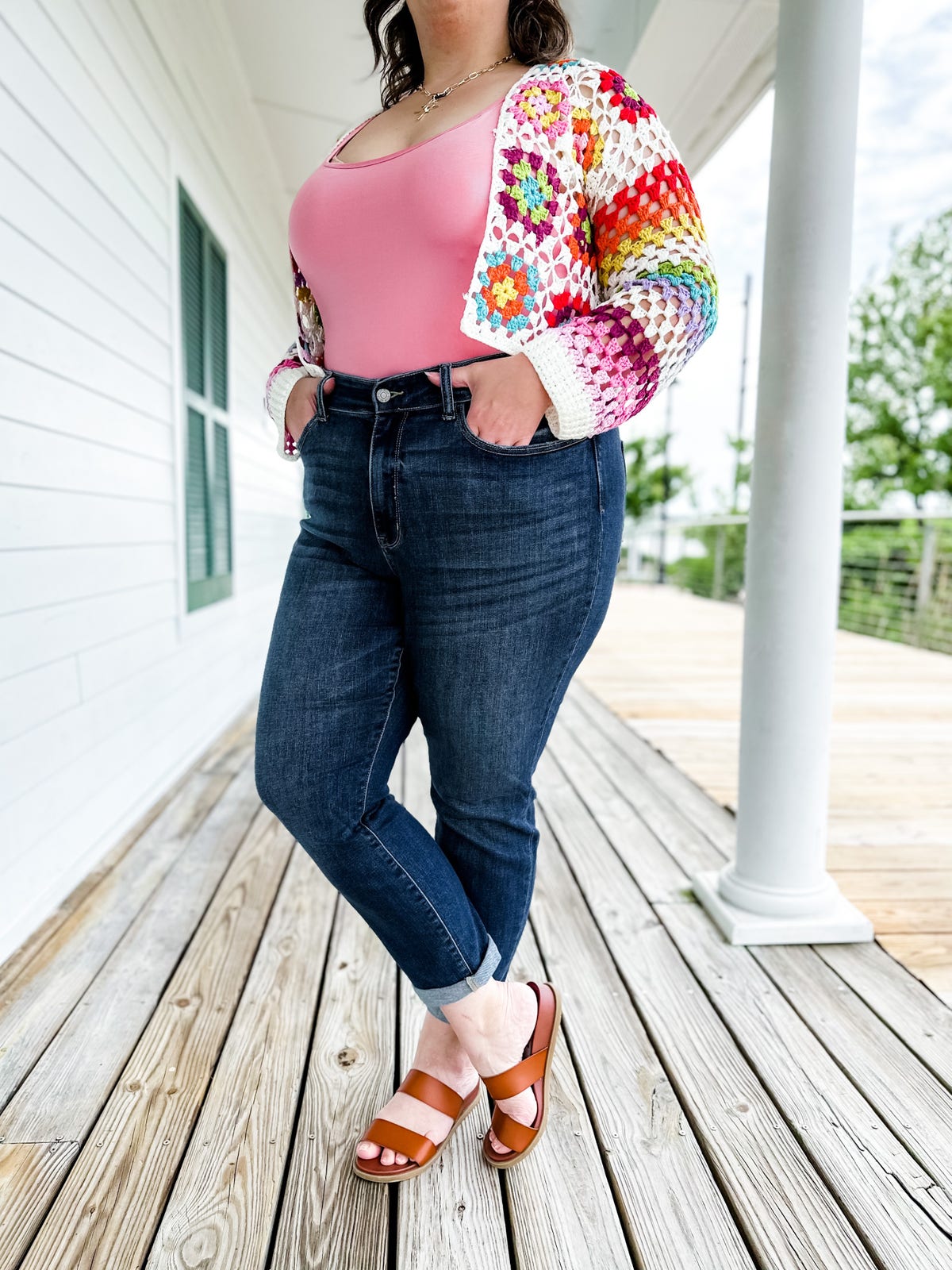 Tummy Control Cuffed Slim Fit Jeans(50% OFF)